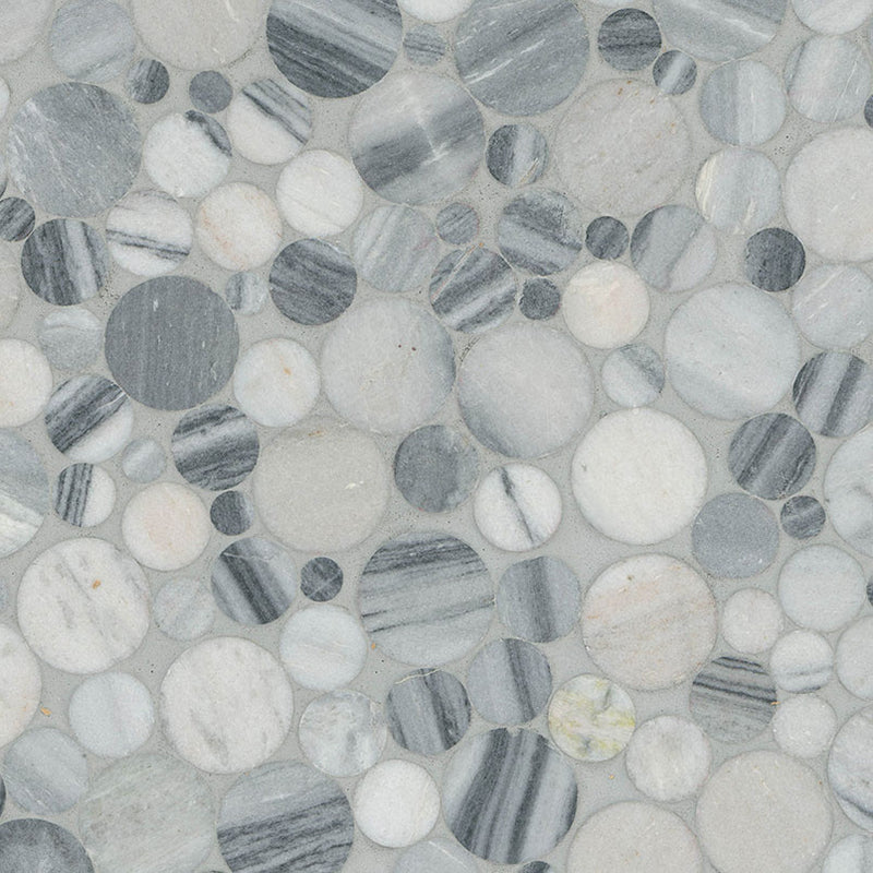Alaska Gray Pebble 12x12  Mosaic, Retail: $22.15/pc, 10 sf/bx, 10 pcs/bx, 45 lbs/bx,  FINAL PRICE: $9.99/pc, $99.90/ Box + TAX
