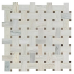 **PER PCS** Angora Basketweave 12x12 Polished Marble Mesh-Mounted Mosaic, ANGORA-BWP10MM, 9.7mm, 10pcs, 45 lbs, 10sf, Retail: $14.46/pc, FINAL PRICE: $6.99/pc + Tax