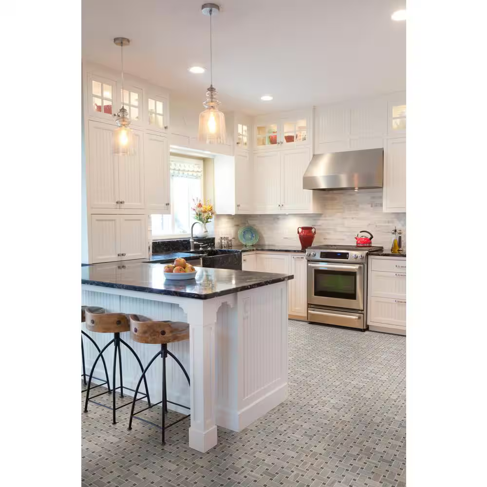 **PER PCS** Angora Basketweave 12x12 Polished Marble Mesh-Mounted Mosaic, ANGORA-BWP10MM, 9.7mm, 10pcs, 45 lbs, 10sf, Retail: $14.46/pc, FINAL PRICE: $6.99/pc + Tax