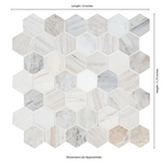 Angora 2-in Hexagon 12x12 Polished Marble Mesh-Mounted Mosaic, SMOT-ANGORA-2HEXP, 9.8sf, 10 pcs, 49 lbs, FINAL PRICE: $7.99/pc, $79.90/box + Tax