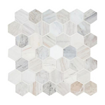 Angora 2-in Hexagon 12x12 Polished Marble Mesh-Mounted Mosaic, SMOT-ANGORA-2HEXP, 9.8sf, 10 pcs, 49 lbs, FINAL PRICE: $7.99/pc, $79.90/box + Tax