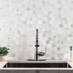 Angora 2-in Hexagon 12x12 Polished Marble Mesh-Mounted Mosaic, SMOT-ANGORA-2HEXP, 9.8sf, 10 pcs, 49 lbs, FINAL PRICE: $7.99/pc, $79.90/box + Tax