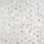 Angora 2-in Hexagon 12x12 Polished Marble Mesh-Mounted Mosaic, SMOT-ANGORA-2HEXP, 9.8sf, 10 pcs, 49 lbs, FINAL PRICE: $7.99/pc, $79.90/box + Tax