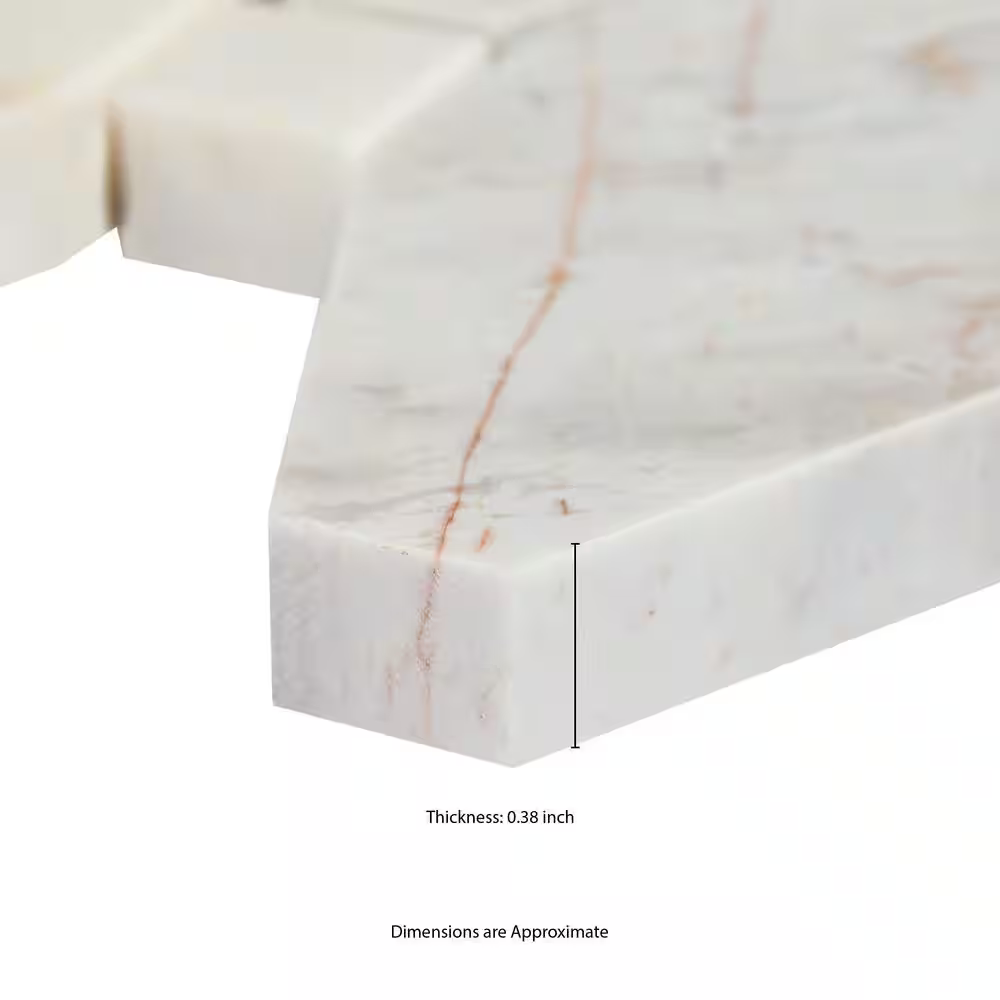 Angora Elongated Octagon 12x13 Polished Marble Mesh-Mounted Mosaic, SMOT-ANGORA-OCTELP, 10.1sf, 10 pcs, 35 lbs, FINAL PRICE: $11.99/pc, $119.90/box + Tax