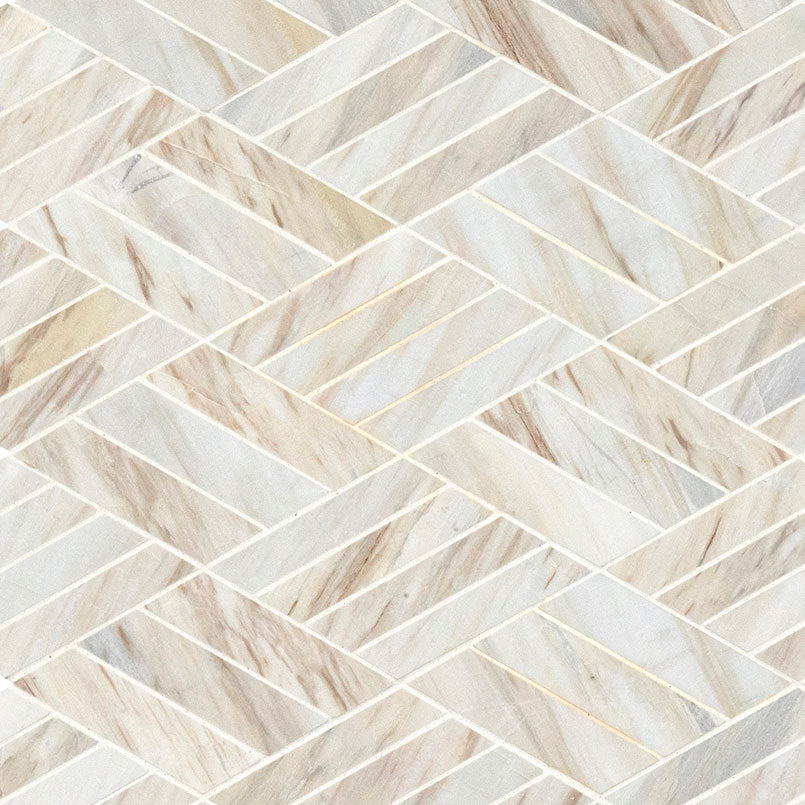 Angora Rhombus 11x13 Polished Marble Mesh-Mounted Mosaic, SMOT-ANGORA-RHO10M, 9.4sf, 10 pcs, 47 lbs, FINAL PRICE: $5.99/pc, $59.90/box + Tax