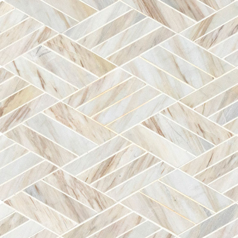 Angora Rhombus 11x13 Polished Marble Mesh-Mounted Mosaic, SMOT-ANGORA-RHO10M, 9.4sf, 10 pcs, 47 lbs, FINAL PRICE: $5.99/pc, $59.90/box + Tax