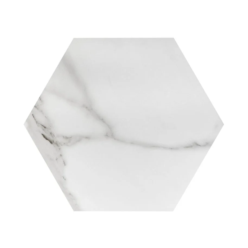 **PER BOX** Bella Tuscana Hexagon 10x11 Polished Porcelain Tile, SF220052, 8.736sf, 14pcs, 36 lbs, FINAL PRICE: $1.99/pc, $17.38/sf + Tax