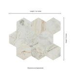 Arabescato Venato Hexagon 12x12 Marble Peel and Stick Mosaic, SMOT-PNS-ARAVEN4HEX-4MM, 16.2sf, 20 pcs, 50 lbs, FINAL PRICE: $6.49/pc, $129.80/box + Tax