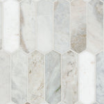 Arabescato Venato White Picket 12x12 Mosaic, Retail: $24.50/pc, 9.8 sf/bx, 10 pcs/bx, 50 lbs/bx,  FINAL PRICE: $12.99/pc, $129.90/ Box + TAX