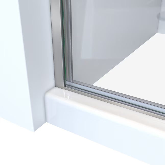 Arizona Replacement Panel Glass Shower Door 30x68 in Brushed Nickel and Clear Glass - CLEARANCED