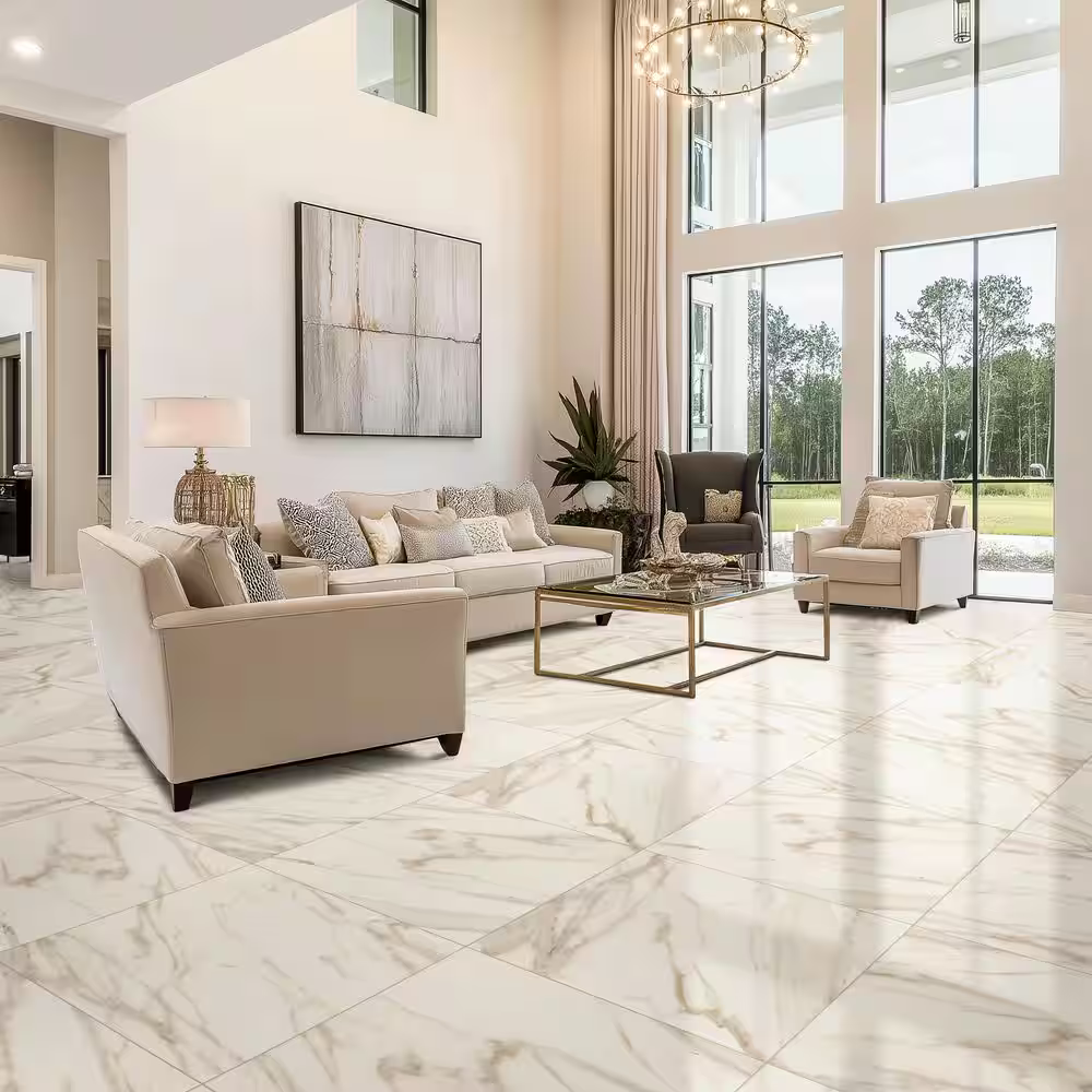 Aviva Calcatta 24x24 Matte Ceramic Marble Look Floor and Wall Tile, NPRAVICAL2424, 16sf, 4 pcs, 10mm, 62 lbs, FINAL PRICE: $0.79/sf, $12.64/box + Tax