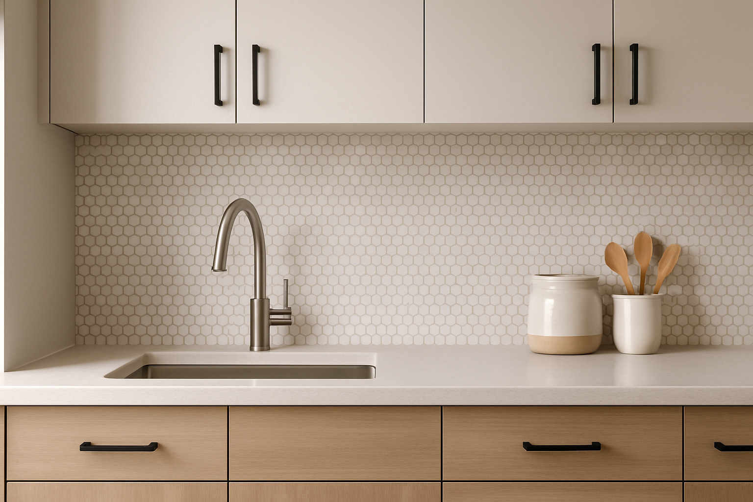 BACKSPLASH TILE PENNY MOSAIC AS KITCHEN BACKSPLASH