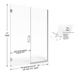 *No Hardware* Basco Celesta 46 in. x 72 in. Semi-Frameless Pivot Shower Door in Chrome with Handle, CELA9354672CLSV, MSRP: $955.88, Final Price: $249.99, CLEARANCED: $75.00 + Tax