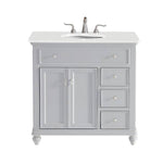 Ever Living Charlie 36-Inch Single Sink Vanity in Gray with a White Engineered Marble Countertop, FINAL PRICE: $599.99 + TAX