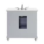 Ever Living Charlie 36-Inch Single Sink Vanity in Gray with a White Engineered Marble Countertop, FINAL PRICE: $599.99 + TAX