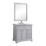 Ever Living Charlie 36-Inch Single Sink Vanity in Gray with a White Engineered Marble Countertop, FINAL PRICE: $599.99 + TAX