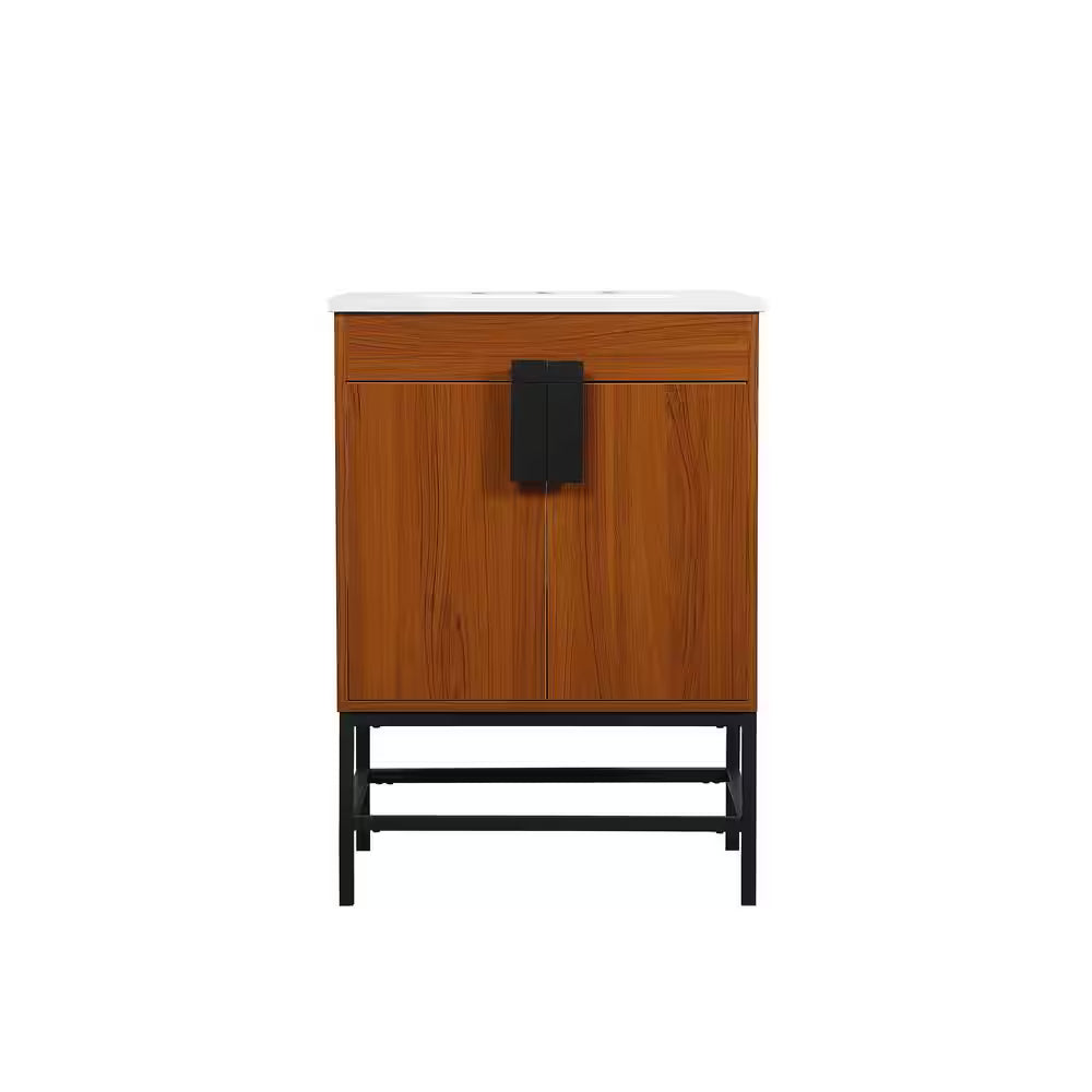 Ever Living Grace 24-Inch Single Sink Vanity in Teak with a  Countertop, VF48824MTK, FINAL PRICE: $399.99 + TAX [FBM-126]