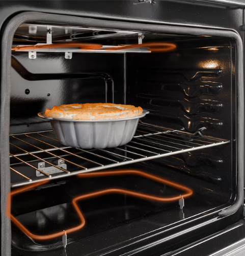 GE Crisp Mode 30-in Glass Top 5 burners 5.3-cu ft Slide-In Electric Range ( Stainless Steel )