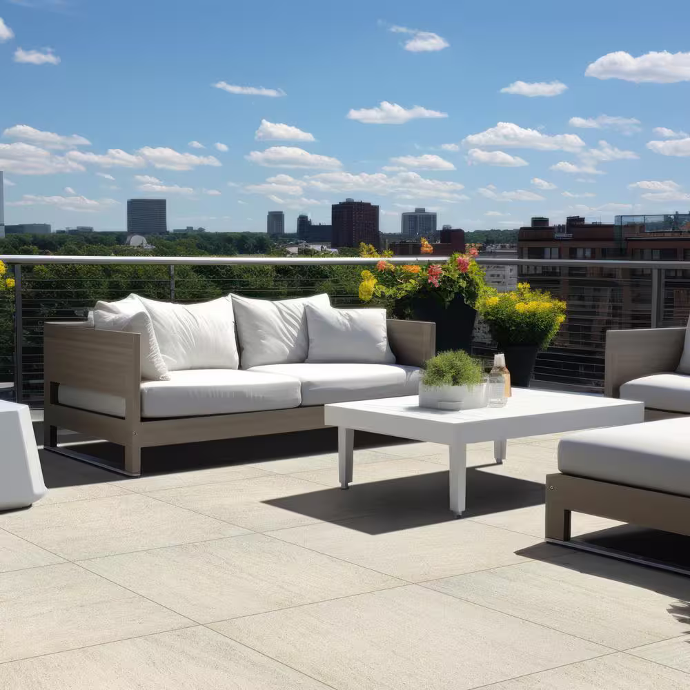 **PALLET SALE - 5 bxs (77.50 sqft) @ $1.49/sqft** Livingstyle Beige 24x24 Matte Porcelain Stone Look Pavers, NLIVSTYBEI2424, 20mm, 4pcs, 75.8 lbs, 15.5sf, Retail: $10.25/sf, $82.00/bx, FINAL PRICE: $1.49/sf, $23.10 + Tax