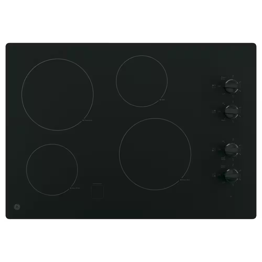 GE 30-in 4 burners Smooth Surface (Radiant) Black Electric Cooktop, JP3030DWBB *HD2507, Retail: $1,149.00, FINAL PRICE: $499.99 + TAX