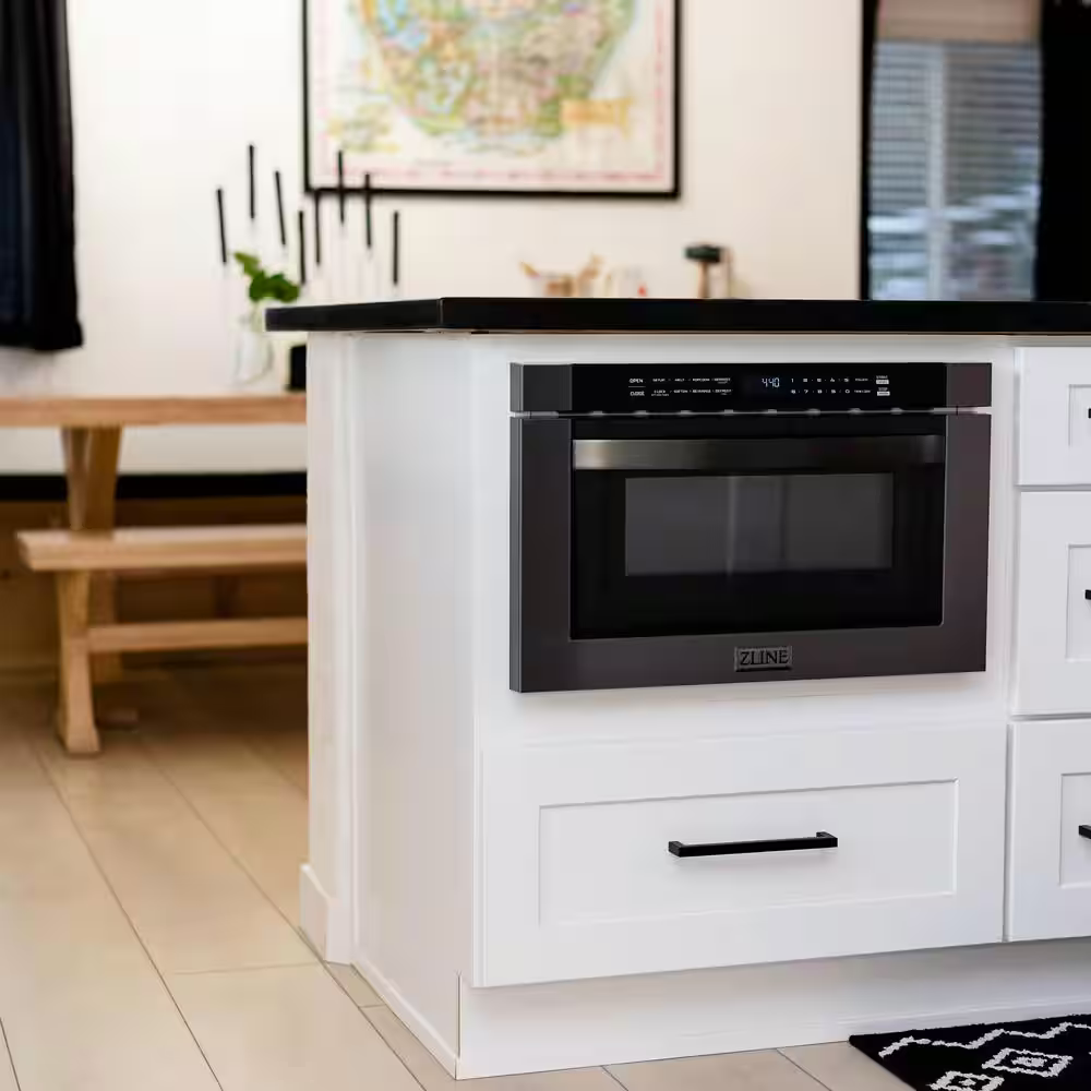 ZLINE KITCHEN & BATH 23.5-in 1.2-cu ft 1000-Watt Microwave Drawer (Black Stainless Steel with Traditional Handle), MWD-1-BS-H *JR2510, Retail: $1,499.99, FINAL PRICE: $899.99 + TAX