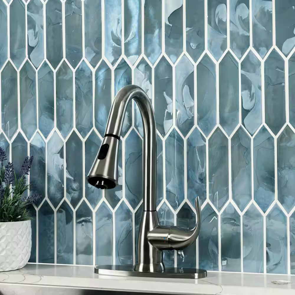 Blue Shimmer Picket 10x13 Mosaic, Retail: $30.62/pc, 13.8 sf/bx, 15 pcs/bx, 45 lbs/bx,  FINAL PRICE: $6.99/pc, $104.85/ Box + TAX