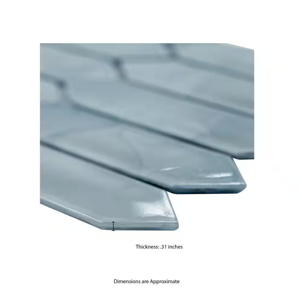 Blue Shimmer Picket 10x13 Mosaic, Retail: $30.62/pc, 13.8 sf/bx, 15 pcs/bx, 45 lbs/bx,  FINAL PRICE: $6.99/pc, $104.85/ Box + TAX