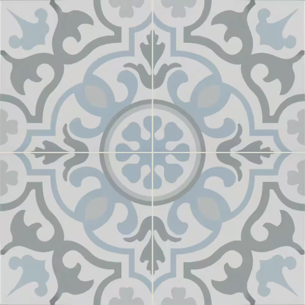 Encaustic Blume Matte 8x8 Porcelain Patterned Look Floor and Wall Tile, 14mm, 12pcs, 36 lbs, 5.16sf, Retail: $2.99sf // $15.93 bx, FINAL PRICE: $1.79sf // $9.24 bx/sf