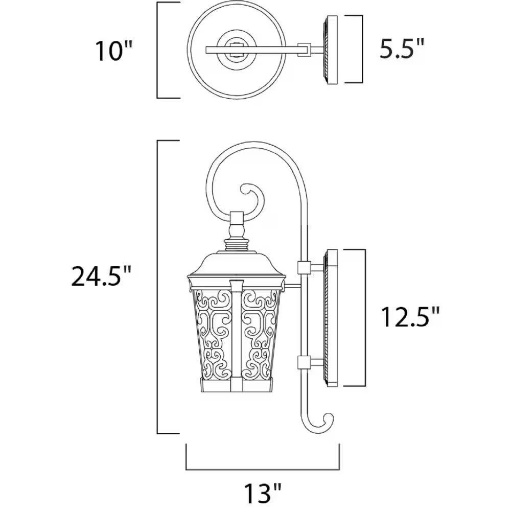 Maxim Whisper Dark Sky 1-Light Bronze Integrated LED Outdoor Wall Lantern Sconce, MSRP: $378.00, Final Price: $149.00 + Tax