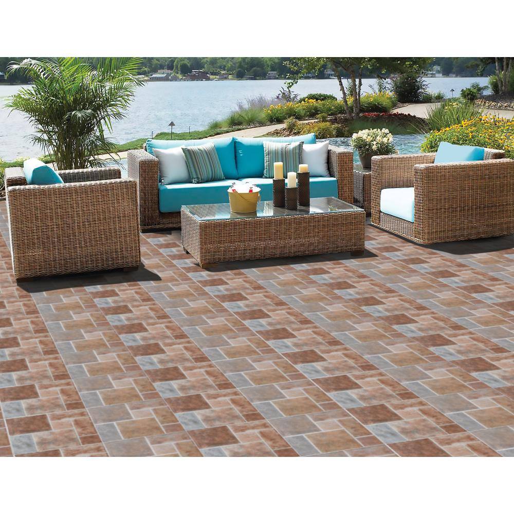 Patio Paver 18 in. x 18 in. Ceramic Floor and Wall Tile 18x18 Matte Pavers, #3107, 6.35mm, 7pcs, 55.12 lbs, 15.28sf, Retail: $1.27/sf, $19.56/box/sf, FINAL PRICE: $0.99/sf, $15.13 + Tax