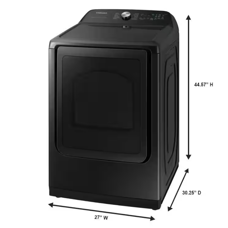 Samsung 7.4 cu. ft. Smart Electric Dryer with Steam Sanitize+ in Brushed Black, DVE52A5500V/A3, Retail: $1,049.00, Final Price: $499.00 + Tax
