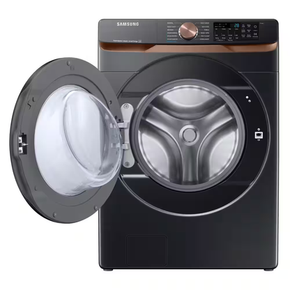 Samsung 5-cu ft High Efficiency Stackable Steam Cycle Smart Front-Load Washer (Brushed Black) ENERGY STAR