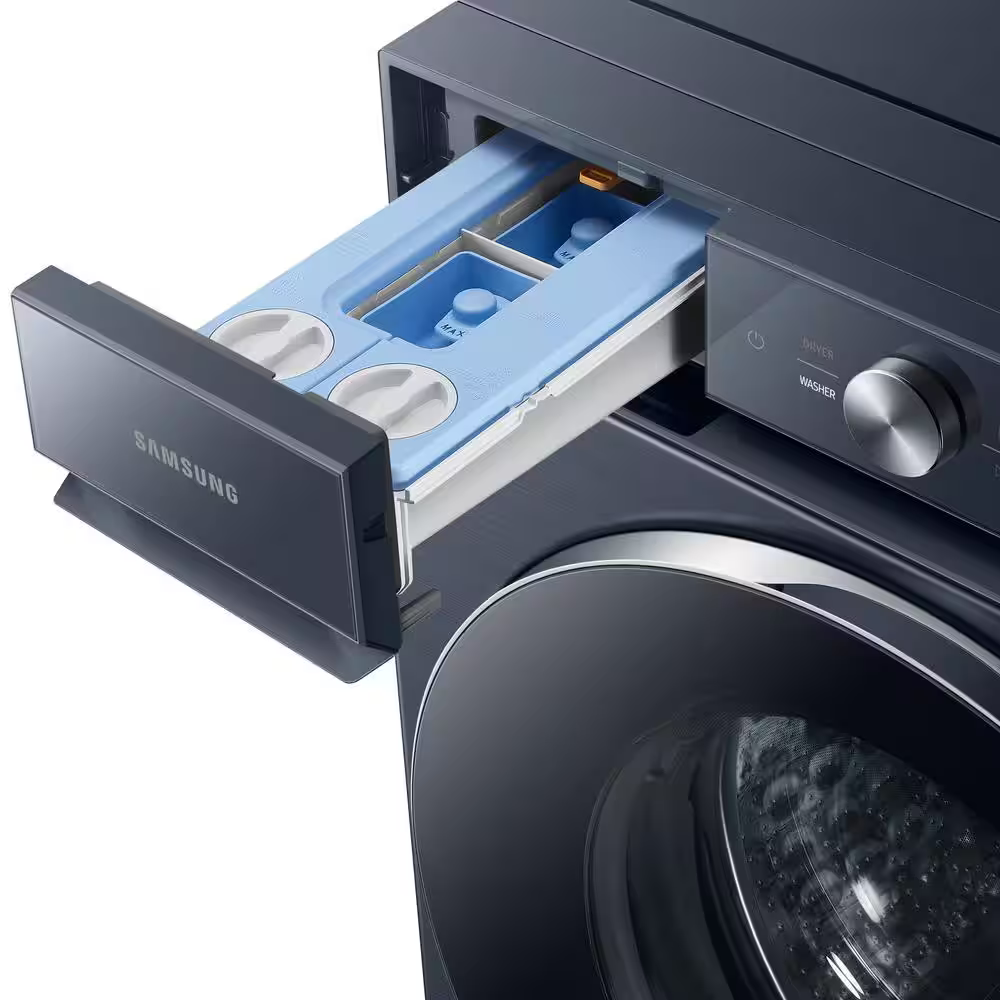 Samsung Bespoke 5.3-cu ft High Efficiency Stackable Steam Cycle Smart Front-Load Washer (Brushed Navy) ENERGY STAR