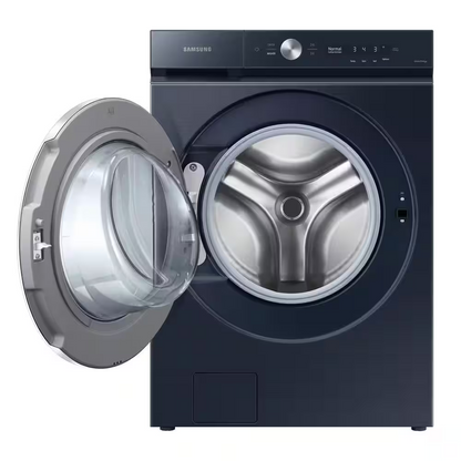 Samsung Bespoke 5.3-cu ft High Efficiency Stackable Steam Cycle Smart Front-Load Washer (Brushed Navy) ENERGY STAR