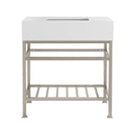 **ASSEMBLY REQUIRED** Pelham & White Manchester 31-Inch Vanity with Cultured Carrara Marble White Console Sink Top and Leg Combo in Brushed Nickel, PWC1100-BN, [FB285], FINAL PRICE: $299.99 + Tax
