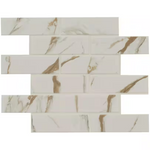 Calacatta Gold Subway 12x12 Matte Porcelain Mesh-Mounted Mosaic, SMOT-PT-CALGLD-2X6M, 13.95sf, 15 pcs, 35 lbs, FINAL PRICE: $3.99/pc, $59.85/box + Tax
