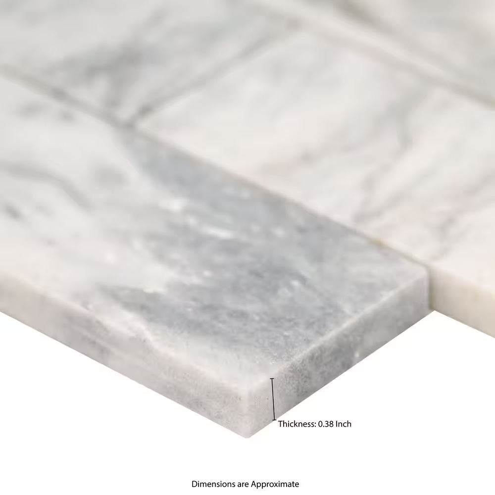 Capri Blue Subway 12x12 Honed Marble Mesh-Mounted Mosaic, SMOT-CAPBLU-2X6H, 9.7sf, 10 pcs, 10 mm, 49 lbs, FINAL PRICE: $7.99/pc, $79.90/box + Tax