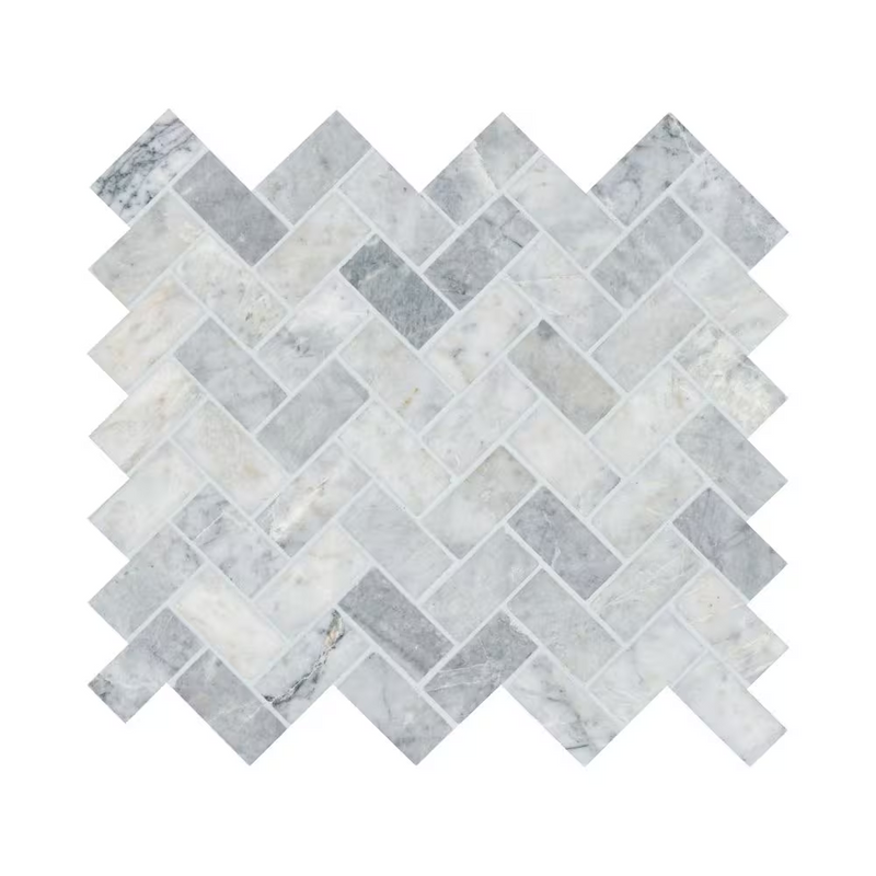 Capri Blue Herringbone 12x12 Honed Marble Mesh-Mounted Mosaic, SMOT-CAPBLU-HBH, 9.4sf, 10 pcs, 47 lbs, FINAL PRICE: $7.99/pc, $79.90/box + Tax