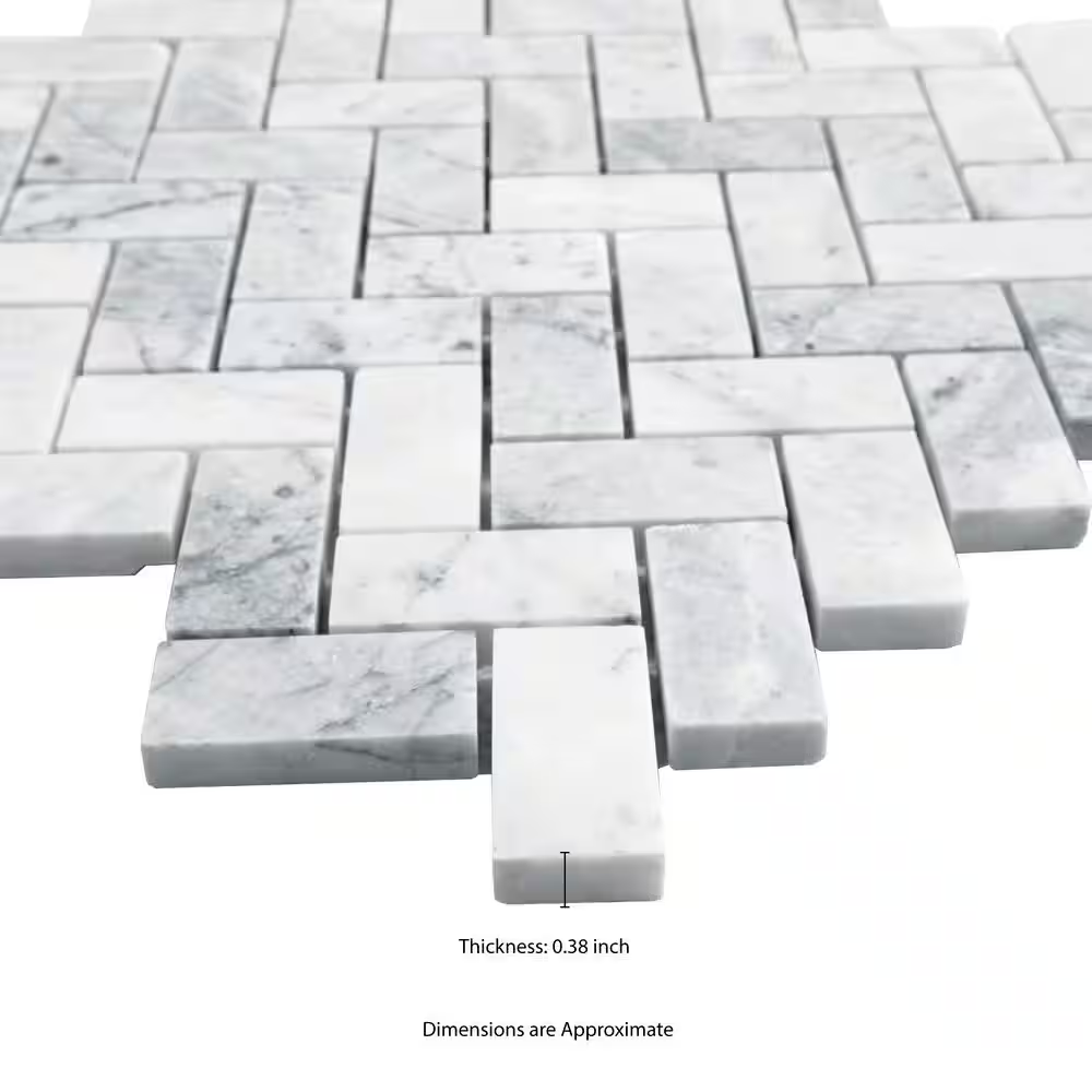 Capri Blue Herringbone 12x12 Honed Marble Mesh-Mounted Mosaic, SMOT-CAPBLU-HBH, 9.4sf, 10 pcs, 47 lbs, FINAL PRICE: $7.99/pc, $79.90/box + Tax