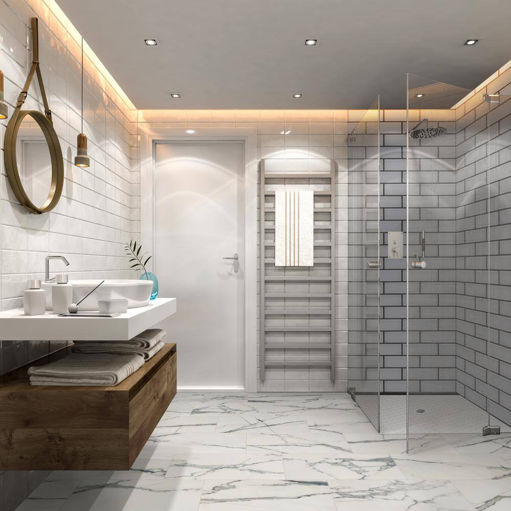 Carrara Azul 12x24 Polished Tile, NHDCARAZU1224P, 8.9mm, 8pcs, 69 lbs, 16sf, Retail: $2.79/sf, FINAL PRICE: $0.99/sf, $15.84 + Tax