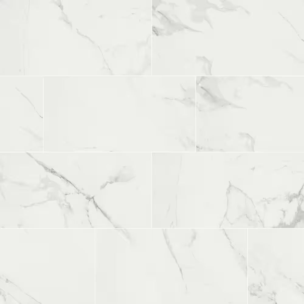 Carrara White Polished 12x24 Tile, NHDCARR1224P, 9mm, 62lbs, 16sf, 8pcs, FINAL PRICE: $1.29/sf, $20.64/bx