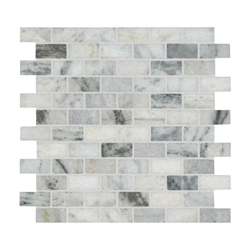 Carrara Classique Brick 12x12 Honed Marble Mesh-Mounted Mosaic, SMOT-CAR-1X2H, 9.7sf, 10 pcs, 45 lbs, FINAL PRICE: $3.99/pc, $39.90/box + Tax