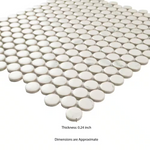 Carrara Penny Round 11x12 Matte Porcelain Floor and Wall Mosaic, SMOT-PT-PENRD-CARM, 14.4sf, 15 pcs, 31 lbs, FINAL PRICE: $4.99/pc, $74.85/box + Tax