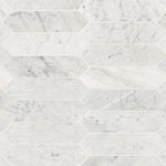 **PER PC** Carrara White Picket Honed 3x12 Mosaic, 8.9sf, 10 pcs, 50 lbs, Retail: $14.73/pc, FINAL PRICE: $5.99/pc