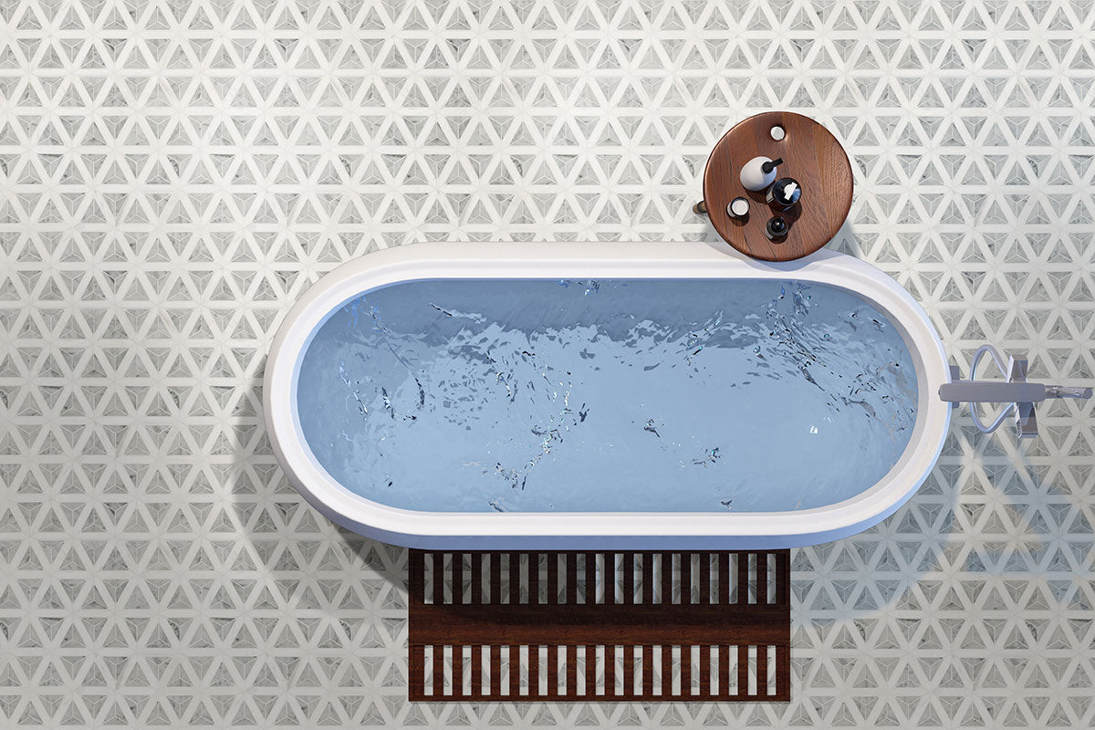 Carrara White Faceted 9x12 Polished Marble Mesh-Mounted Mosaic Floor and Wall Tile, SMOT-CAR-FACEP, 7.7sf, 10 pcs, 40 lbs, FINAL PRICE: $12.99/pc, $129.9/box + Tax