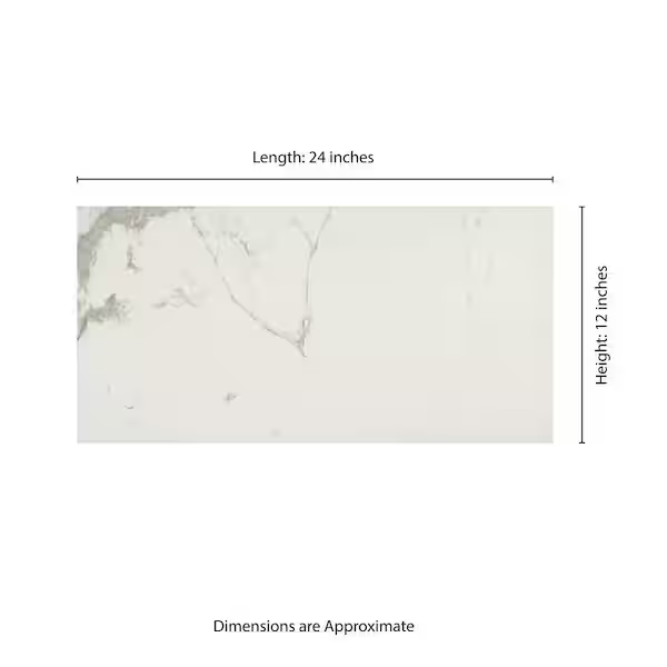 Carrara White 12x24 Matte Porcelain Marble Look Floor and Wall Tile, NHDCARWHITE1224-N, 16sf, 8 pcs, 8.89mm, 65 lbs, FINAL PRICE: $0.99/sf, $15.84/box + Tax