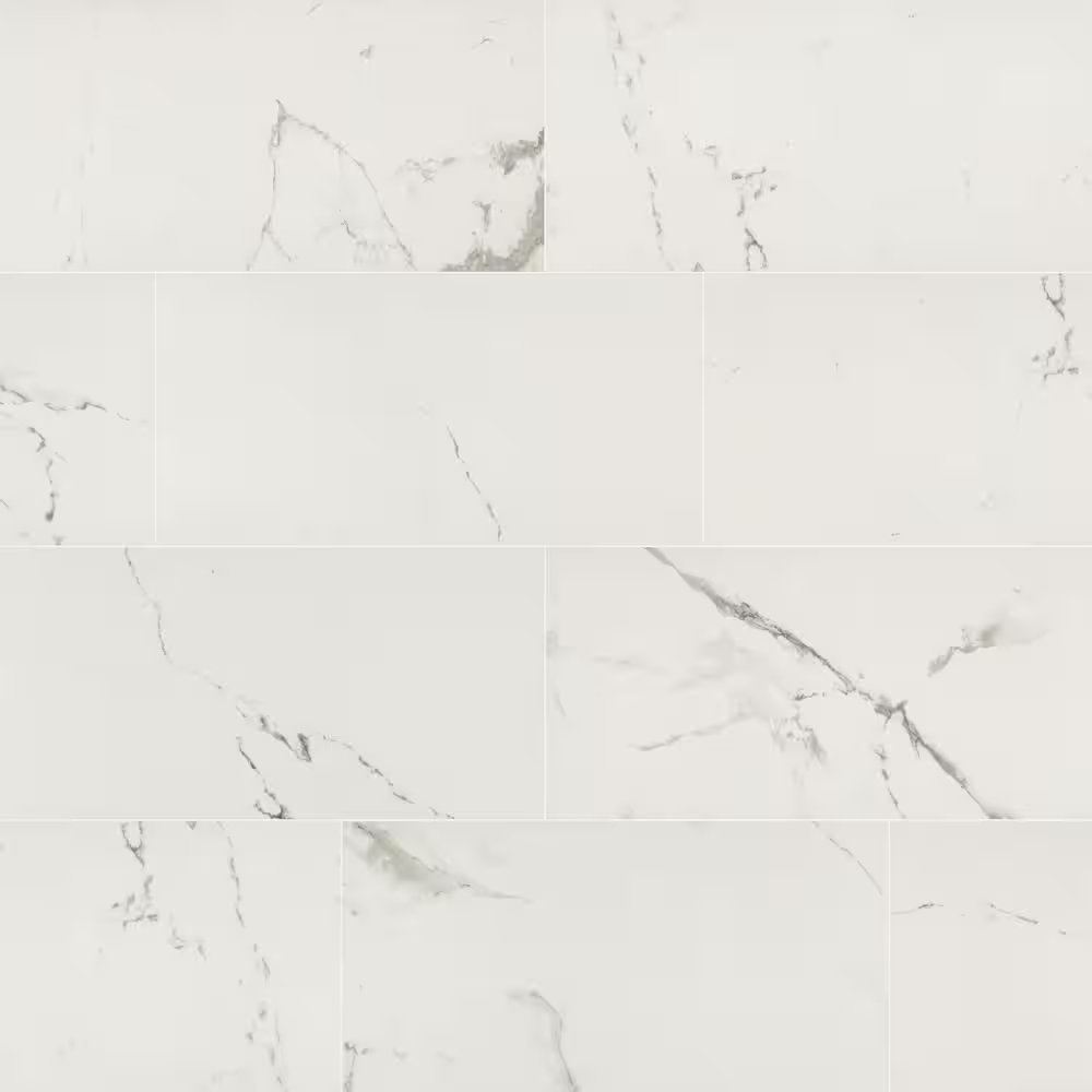 Carrara White 12x24 Matte Porcelain Marble Look Floor and Wall Tile, NHDCARWHITE1224-N, 16sf, 8 pcs, 8.89mm, 65 lbs, FINAL PRICE: $0.99/sf, $15.84/box + Tax