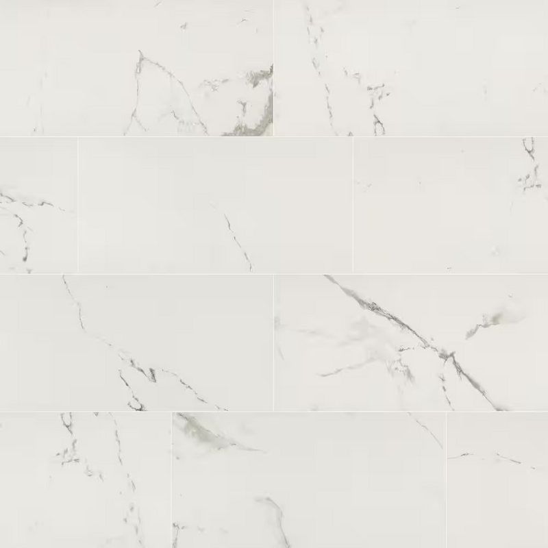 Carrara White 12x24 Matte Porcelain Marble Look Floor and Wall Tile, NHDCARWHITE1224-N, 16sf, 8 pcs, 8.89mm, 65 lbs, FINAL PRICE: $0.99/sf, $15.84/box + Tax