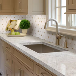 Cecily Creme 11x12 Polished Marble Mesh-Mounted Mosaic Floor and Wall Tile, SMOT-CECILY-POL10MM, 9.5sf, 10 pcs, 54 lbs, FINAL PRICE: $7.99/pc, $79.90/box + Tax