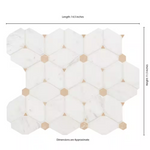 Cecily Creme 11x12 Polished Marble Mesh-Mounted Mosaic Floor and Wall Tile, SMOT-CECILY-POL10MM, 9.5sf, 10 pcs, 54 lbs, FINAL PRICE: $7.99/pc, $79.90/box + Tax